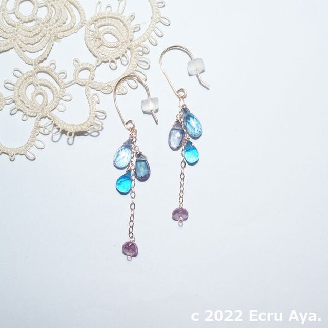 *秋を知る旅*三種類のトパーズの秋色ピアス