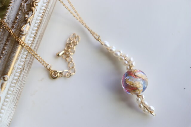 ヴェネツィアンビーズと淡水パールのネックレス | iichi 日々の暮らし