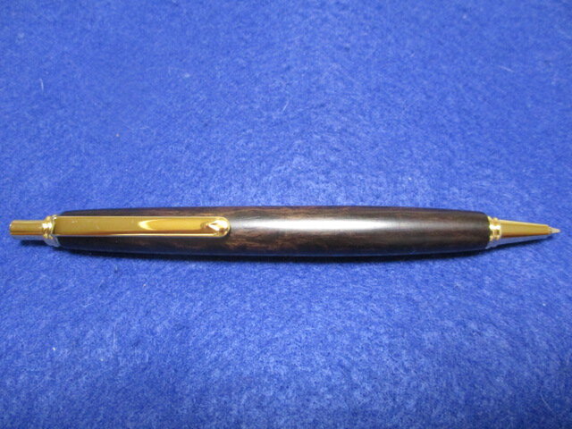 No.37ハンドメイド木軸シャーペンアフリカンブラックウッド杢 12