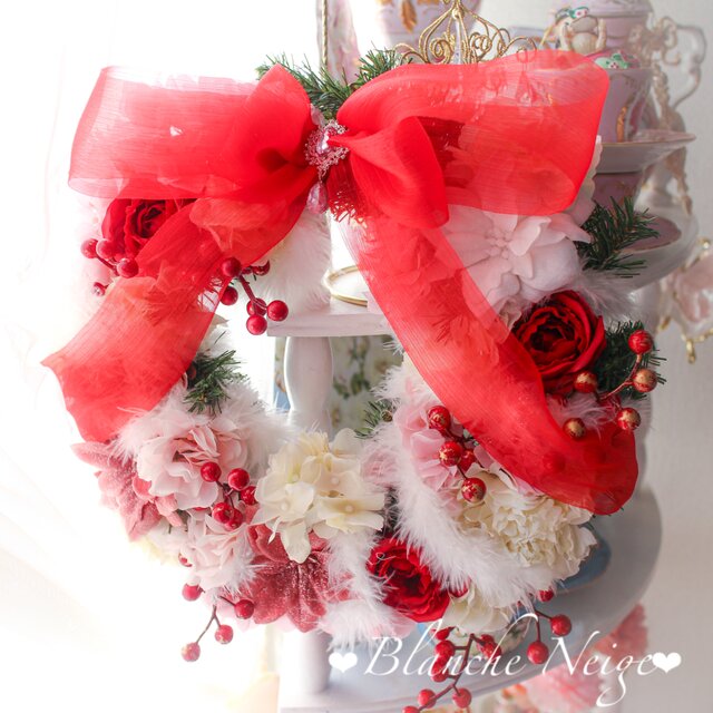 ふんわりやさしいクリスマスリース