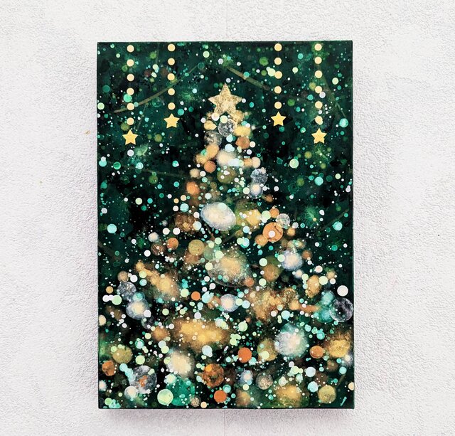 クリスマスツリーイルミネーションgreen(アクリル原画) | iichi 日々の