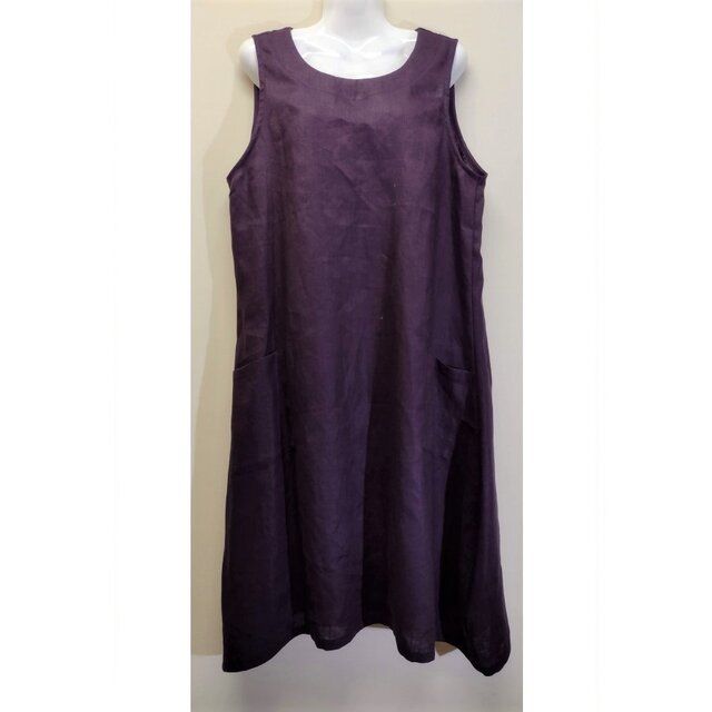 ☆パラソルジャンスカ◆グレープ　リネン100◆M・Ⅼ・LL　～ジャンパースカート