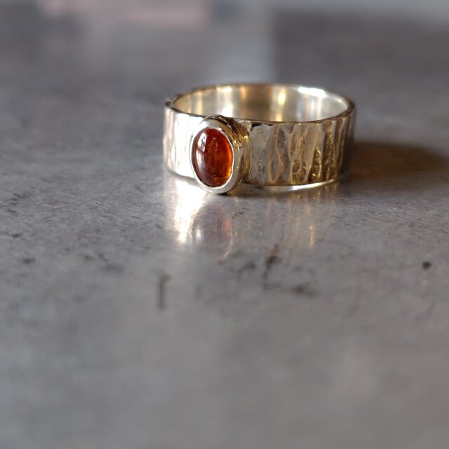 ヘソナイトガーネットシルバーリング#11