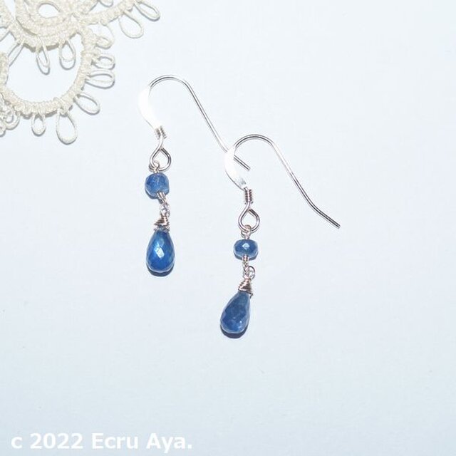 *良夜*二種類の宝石質サファイアAAAのピアス