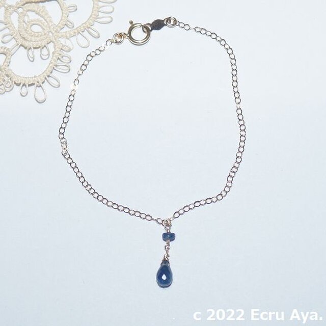 *雨月*二種類の宝石質サファイアAAAのブレスレット