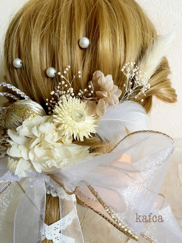 ☆チュールリボンシリーズ2 髪飾り ヘッドドレス 結婚式 成人式 卒業式