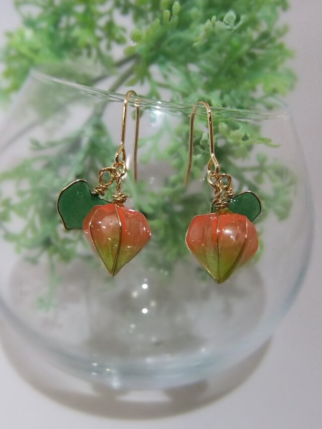 ほおずきのピアス・イヤリングの画像1枚目