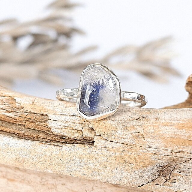 デュモルチェライトインクォーツのリング　12.5号  天然石　指輪　一点物