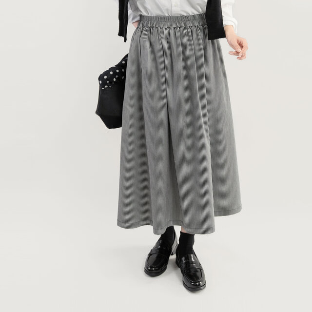 ○終売SALE・15%OFF○岡山デニム ストライプ 濃紺・オフ白 ロング