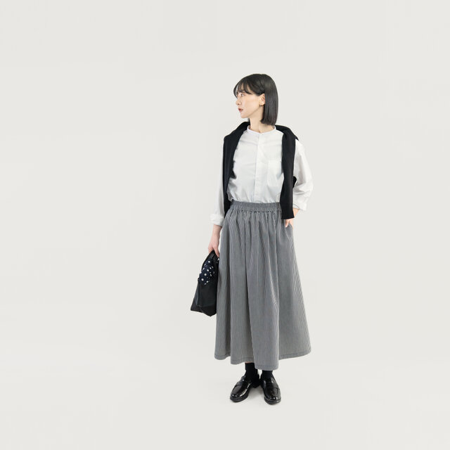 ○終売SALE・15%OFF○岡山デニム ストライプ 濃紺・オフ白 ロング