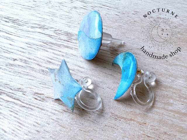 3個セット 星と月のノンホールピアス(イヤリング) | iichi 日々の