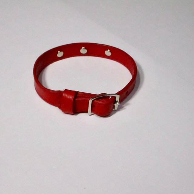 ❤️クリスマス値引き★イタリア革の猫ちゃんの首輪（赤）