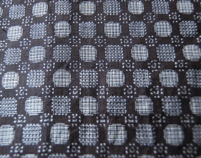 展示品 藍大島 丸と小花のチュニック 着物リメイク | iichi 日々の