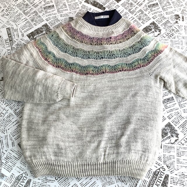 シルク混　丸ヨークセーター 春風