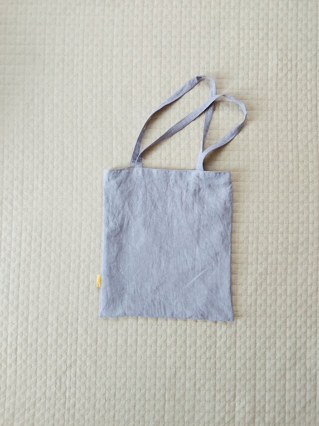 リネンの肩掛けbag 　薄紫 B