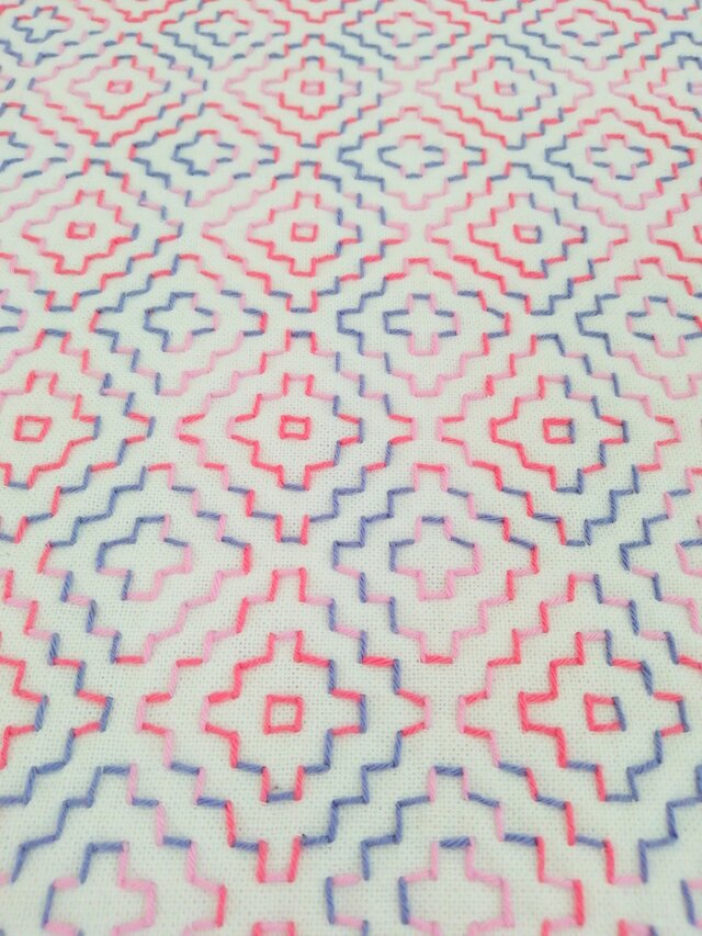 刺し子のふきん☆柿の花の画像1枚目