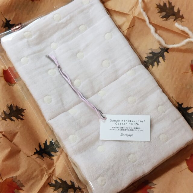 ライラック×ベージュ（正方形）もっちり6重ガーゼとなめらかダブル