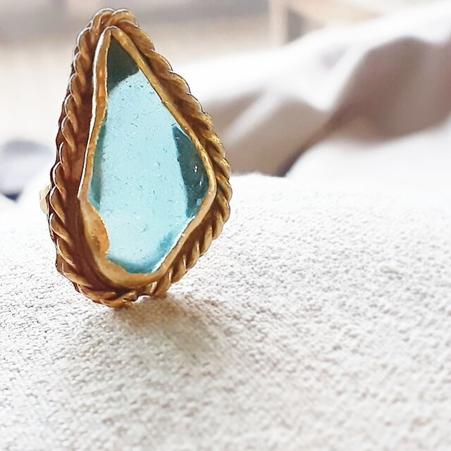 【12号】beach glass ringの画像1枚目