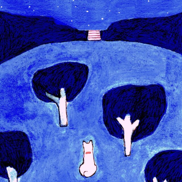原画・イラスト】「夜空」 ※木製額縁入り（18㎝角） | iichi 日々の