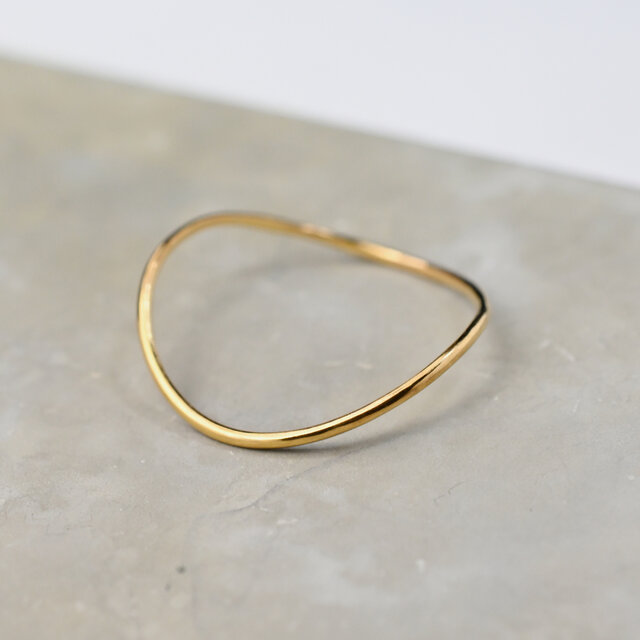 鏡面 K18GPゴールドウェーブプレーンリング 0.8mm幅 グロス｜K18GP RING bs｜875