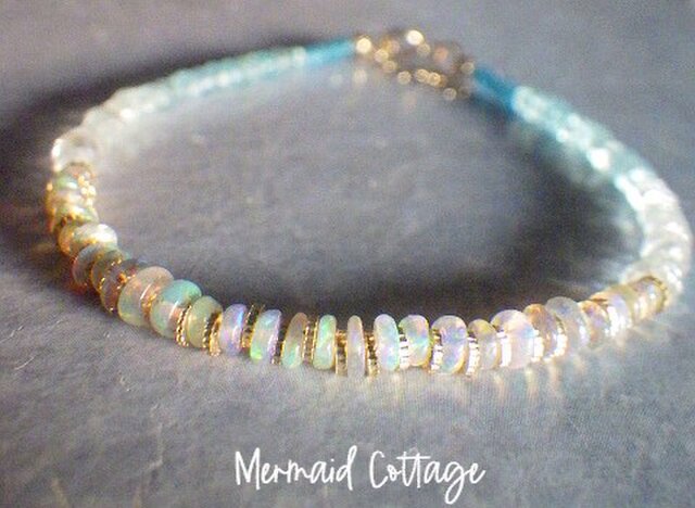 14Kgf* Opal Ocean Ombre Bracelet オパール＆アクアマリン