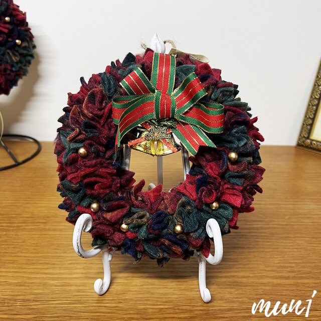 クリスマス 布リース（ベル＆リボン） | iichi ハンドメイド・クラフト 