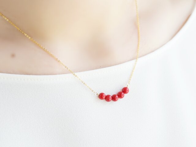 14kgf ネックレス】赤珊瑚 | iichi 日々の暮らしを心地よくする