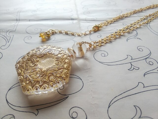 ヴィンテージ Gold-Clear香水瓶（55×40ﾐﾘ）マットGold ロング