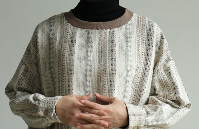 一枚で雰囲気を纏う、とっておきのワンピース 幾何学模様 ジャガード