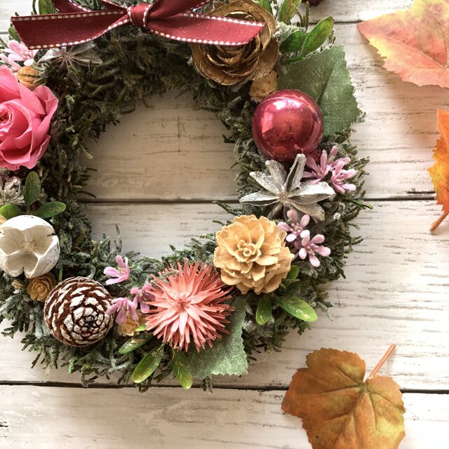 煌めくクリスマス！】バラと木ノ実のクリスマスリース ♯クリスマス