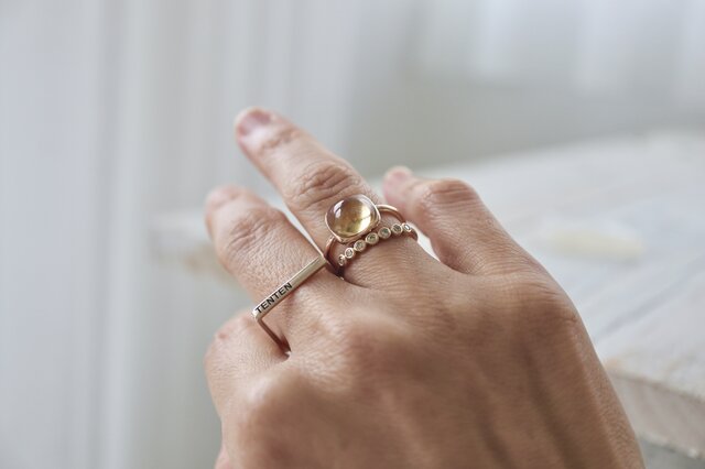 K10[蜜蜂ハッチのcitrine]ring-