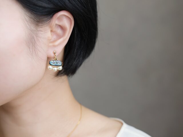 14kgfピアス】アバロンシェル パール －タイプ | iichi 日々の暮らしを
