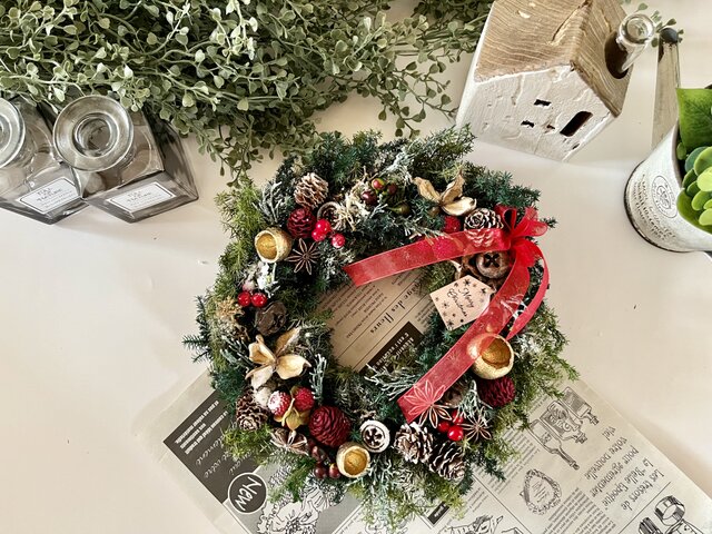 木の実のリース クリスマスリース ナチュラルインテリア 2022クリスマス早割 木の実たっぷりのリース クリスマス クリスマス