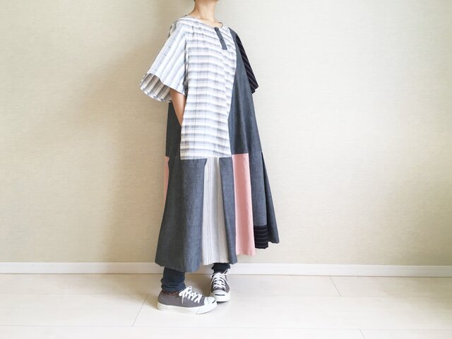 ゆるフレアワンピ001/グレー系いろいろの画像1枚目