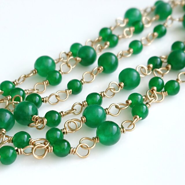 グリーンオニキスのナチュラルネックレス:天然石 , 革ひも | iichi グリーンオニキスのナチュラルネックレス:天然石 , 革ひも | iichi