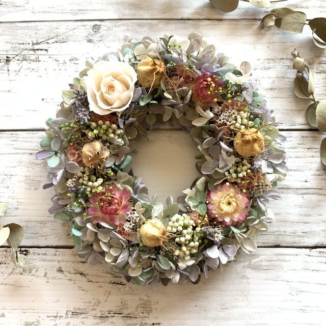 シックな秋色！】小さな秋のリース #秋のリース #秋色 #ドライ