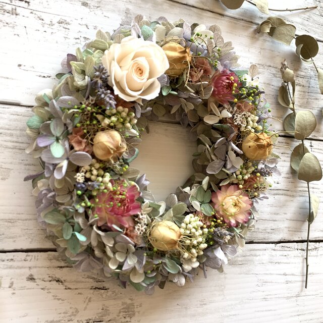 シックな秋色！】小さな秋のリース #秋のリース #秋色 #ドライ