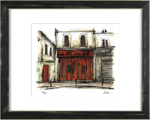 風景画 パリ 版画「街角のカフェ~Le cafe d'un Passage~」 | iichi