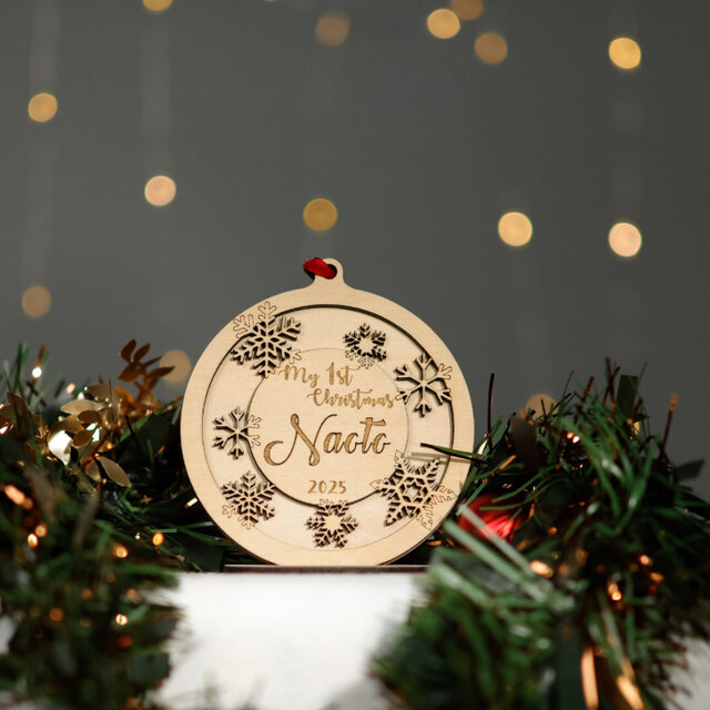 名入れ〉雪の結晶 クリスマスオーナメント スタンドつき | iichi 日々