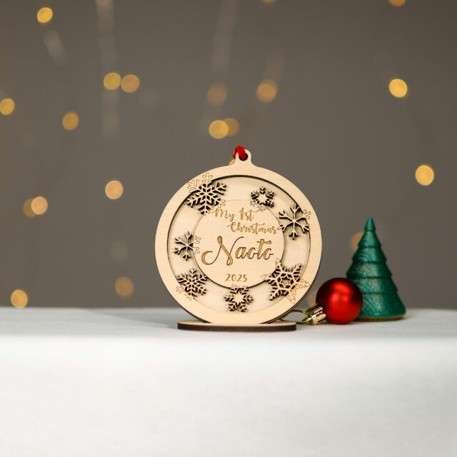 名入れ〉雪の結晶 クリスマスオーナメント スタンドつき | iichi 日々