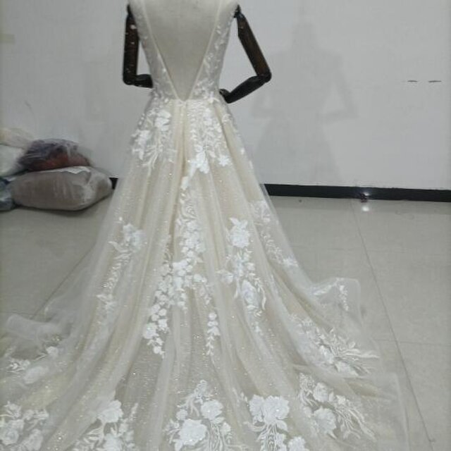 マーメイド ウェディングドレス サテン 刺繍 エレガント 結婚式ドレス