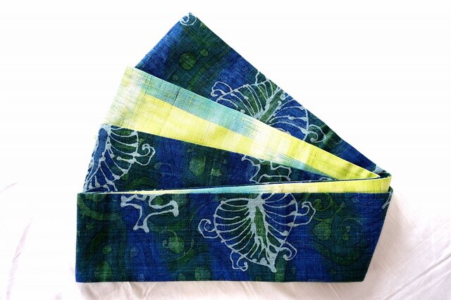 【新作】ハンドメイド　バティック半幅帯 新作】ハンドメイド バティック半幅帯