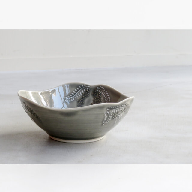 有田焼：グレーミモザ 小鉢