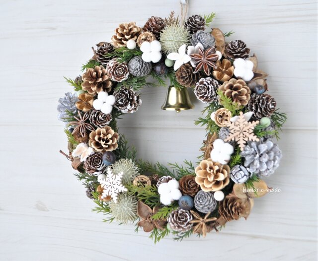sale♪木の実たくさん冬のリース〜カウベル付き♪23 ㎝〜クリスマスリース☆彡 it-634ba1d0ae0e4-1200.jpg