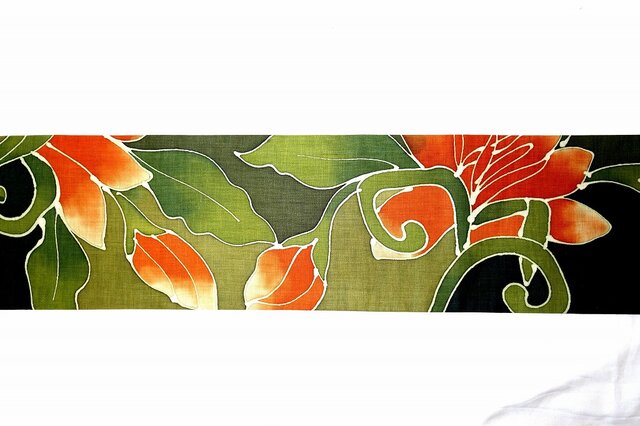 南国風花柄バティック半幅帯 HAN1598 | iichi 日々の暮らしを