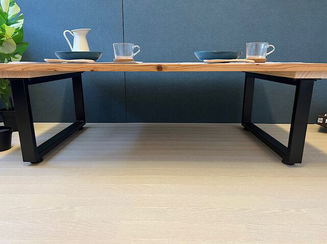 送料無料】 ローテーブル 長方形 120cm 70cm 杉 アイアン ロ型脚