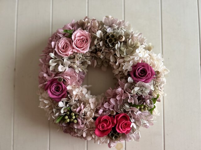 フラワー・リース 397 ナチュラルリース インテリア 玄関ドア 直径23cm プチギフト 花束