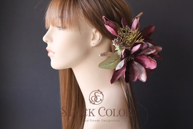 美品ベアトレスラベルモヘアベッドカバーグラデーションボストンパープル79999円 モクレンのヘッドドレス ヘアアクセサリー(ベルベットパープル