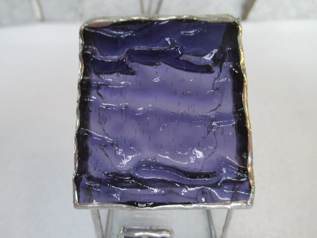 18 ガラスのおうち ｽﾃﾝﾄﾞｸﾞﾗｽ ブルーパープル屋根の家 ミニハウス