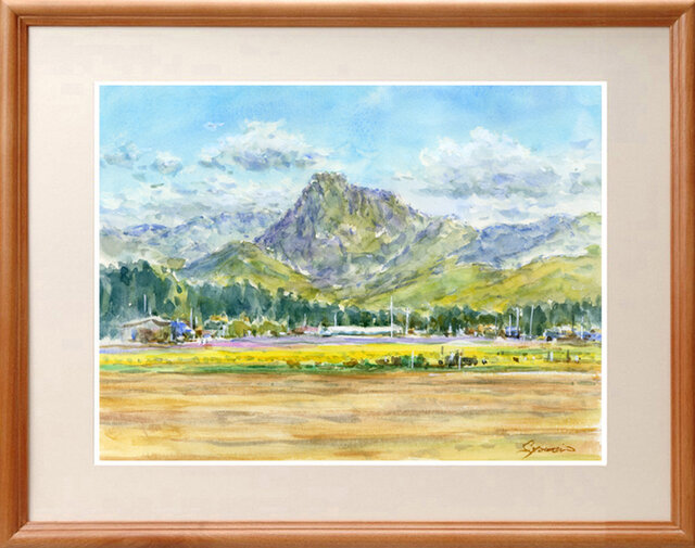 椿悦至 八ヶ岳 (赤岳) 水彩画 1985年 絵描き同士購入のためお買い得
